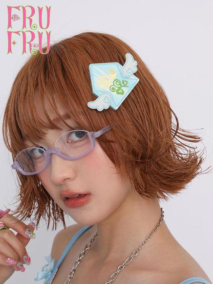 Frufru Gulu Pink Blue Rose Love Letter Envelope Women&