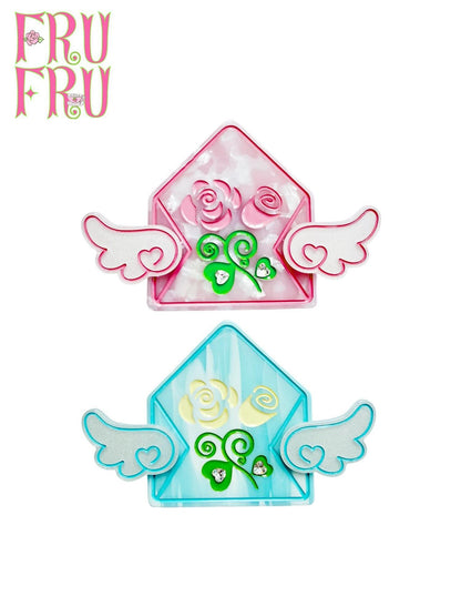 Frufru Gulu Pink Blue Rose Love Letter Envelope Women&