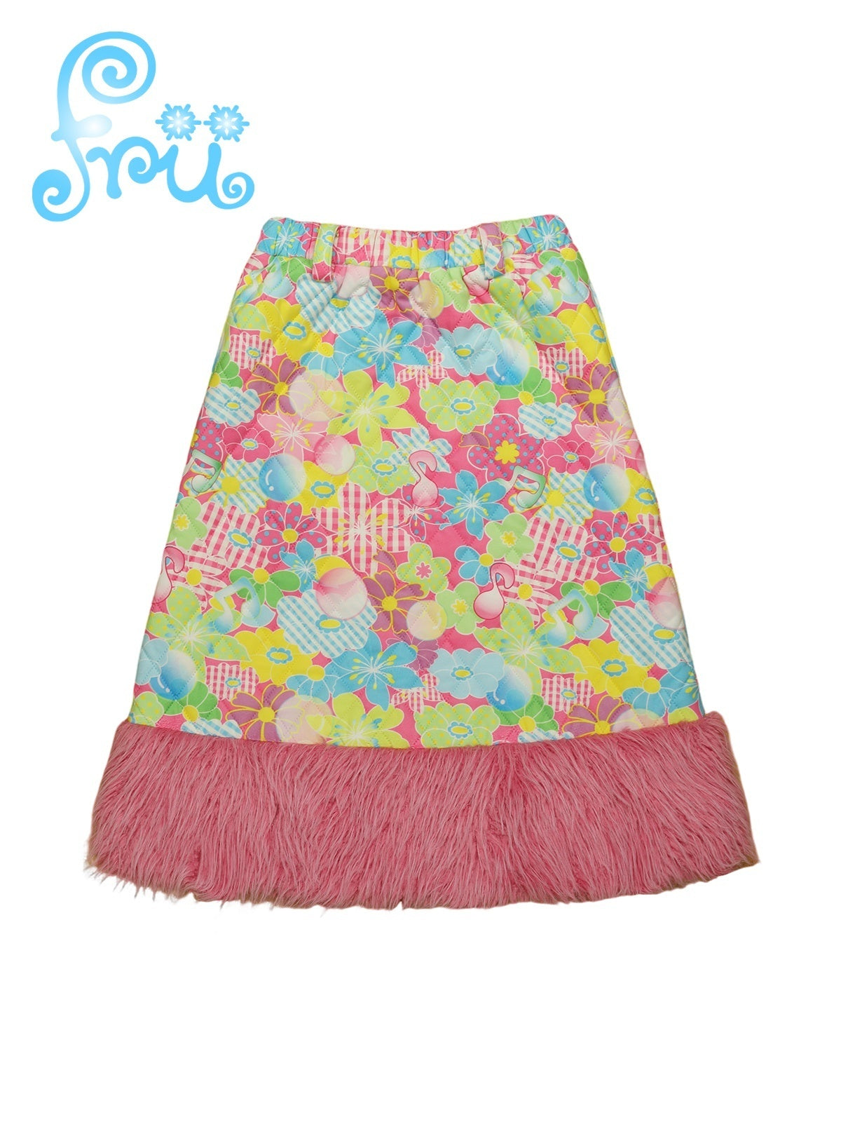 Frufru_Gulu_Pink_Cartoon_Print_Tiered_Ruffle_Mid_Waist_Women&