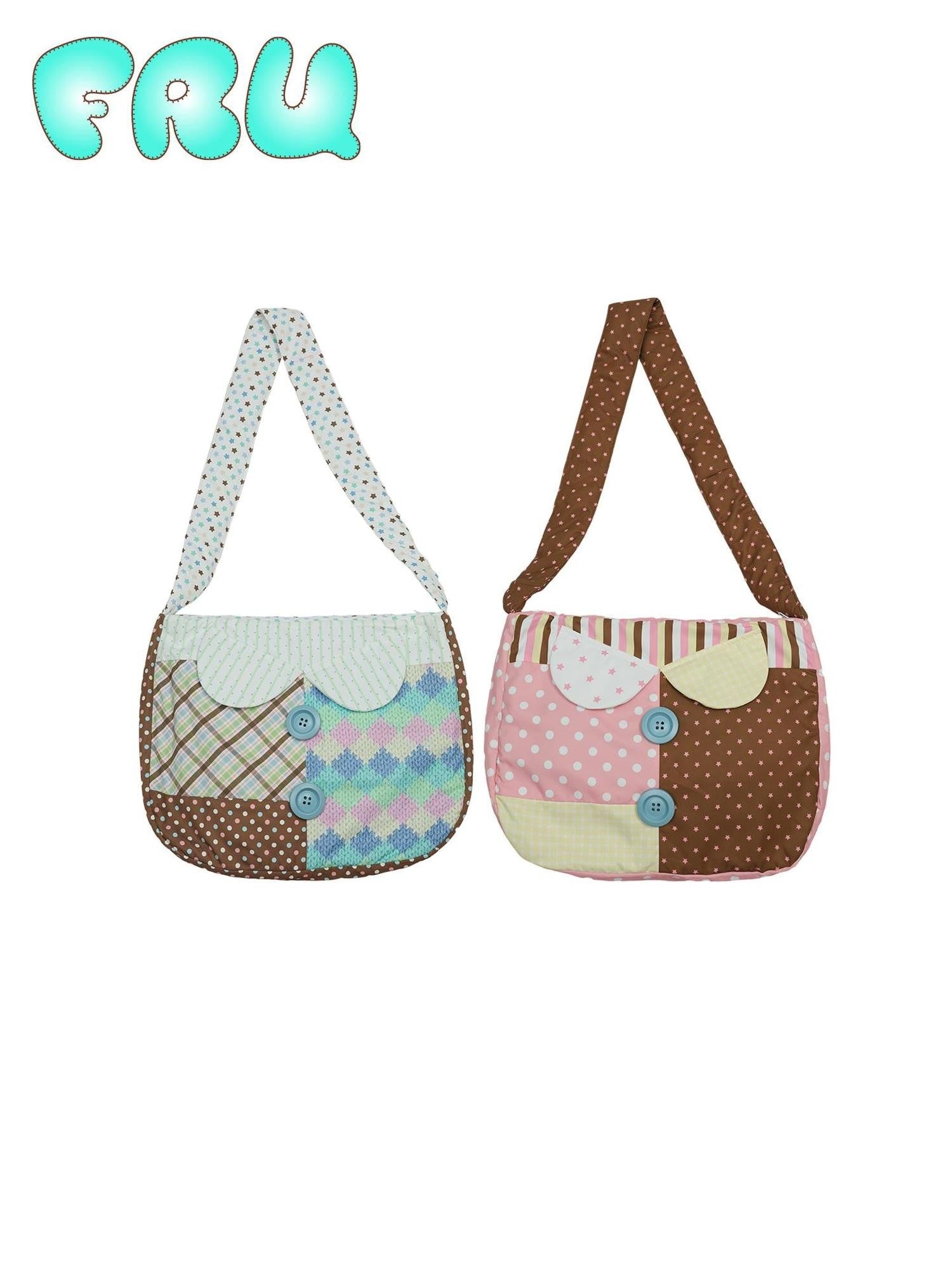 Frufru Gulu Polka Dot Two Tone Spacious Crossbody Women&