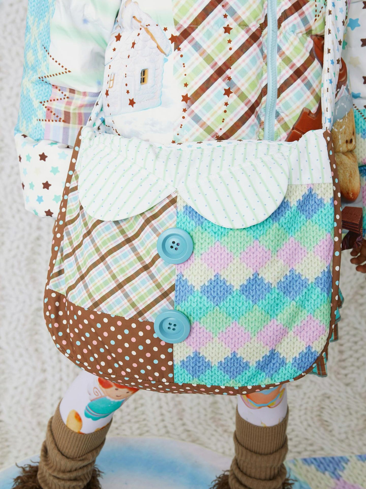 Frufru Gulu Polka Dot Two Tone Spacious Crossbody Women&