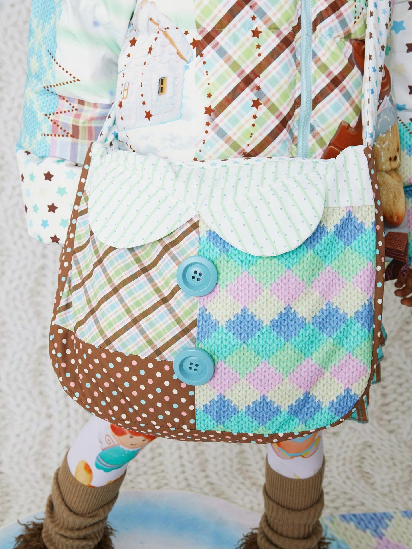 Frufru Gulu Polka Dot Two Tone Spacious Crossbody Women&