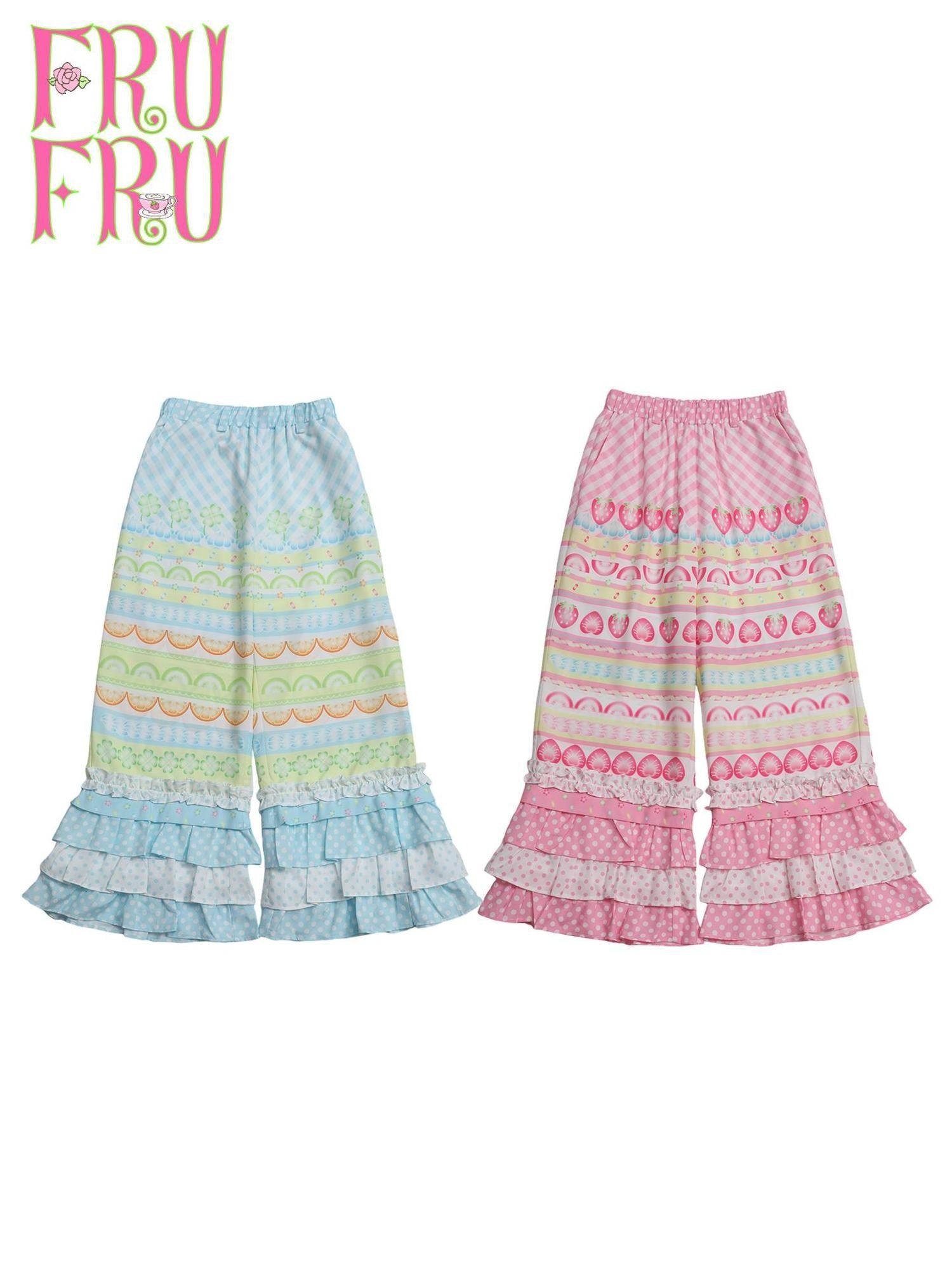 Frufru Gulu Ruffle Lace Plaid Patchwork Women&