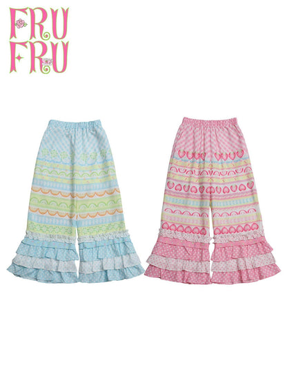 Frufru Gulu Ruffle Lace Plaid Patchwork Women&