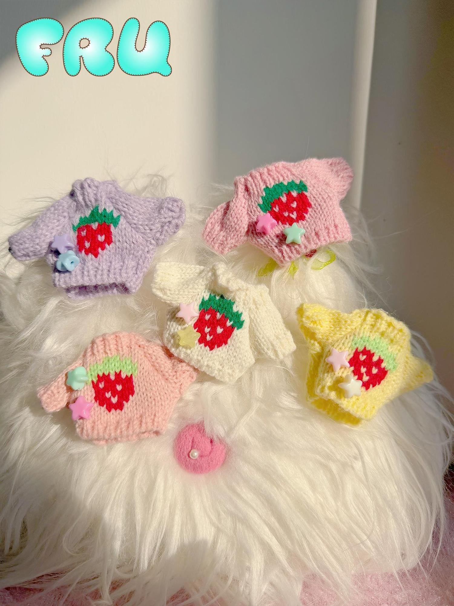 Frufru Gulu Strawberry Knitted Mini Sweater Women&