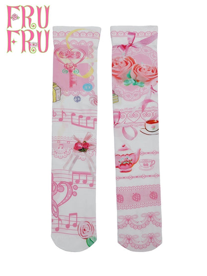 Frufru_Gulu_White_Original_Vintage_Rose_Print_Breathable_Mid_Calf_Women&