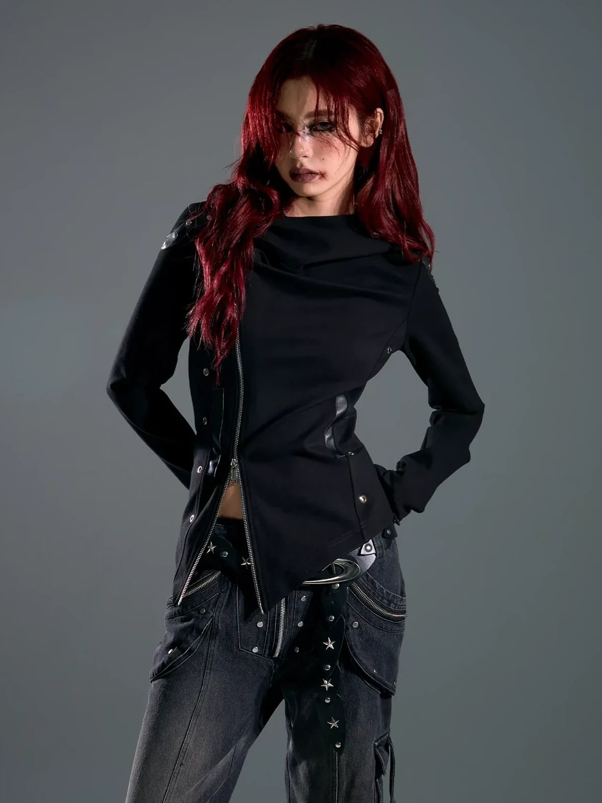 Asymmetric Hooded Wasteland Knit