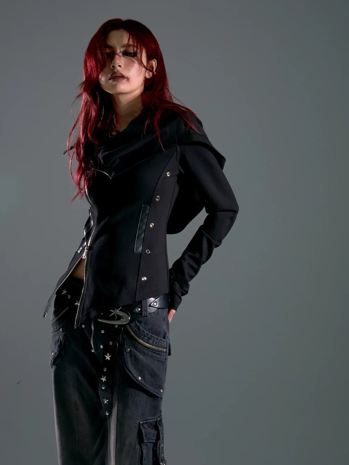 Asymmetric Hooded Wasteland Knit