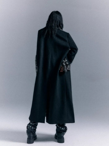 Frustration Garden Asymmetric Leopard Print Wool Blend Coat