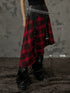 Frustration_Garden_Black_Red_Plaid_Patchwork_Asymmetrical_Rock_Women&