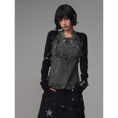 Frustration_Garden_Bow_Lace_Print_Studded_Raglan_Slim_Women&