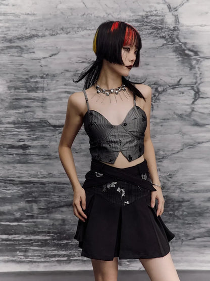 Frustration Garden Chinese Punk Sleeveless Crop Top