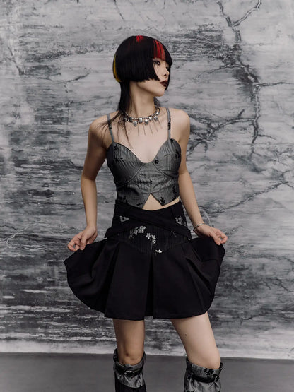 Frustration Garden Chinese Punk Sleeveless Crop Top