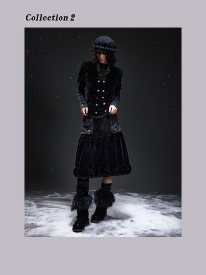 Frustration Garden Corduroy Pleated A Line Palace Style Women&