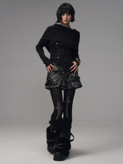 Frustration Garden Dark Gothic Jacquard Patchwork Hooded Women&