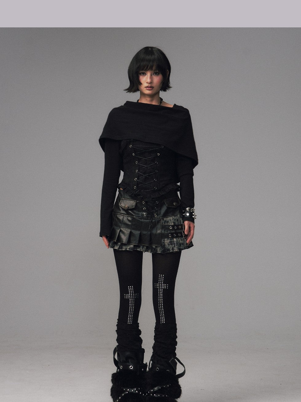 Frustration Garden Dark Gothic Jacquard Patchwork Hooded Women&
