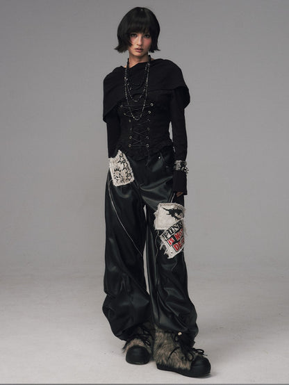Frustration Garden Dark Gothic Jacquard Patchwork Hooded Women&
