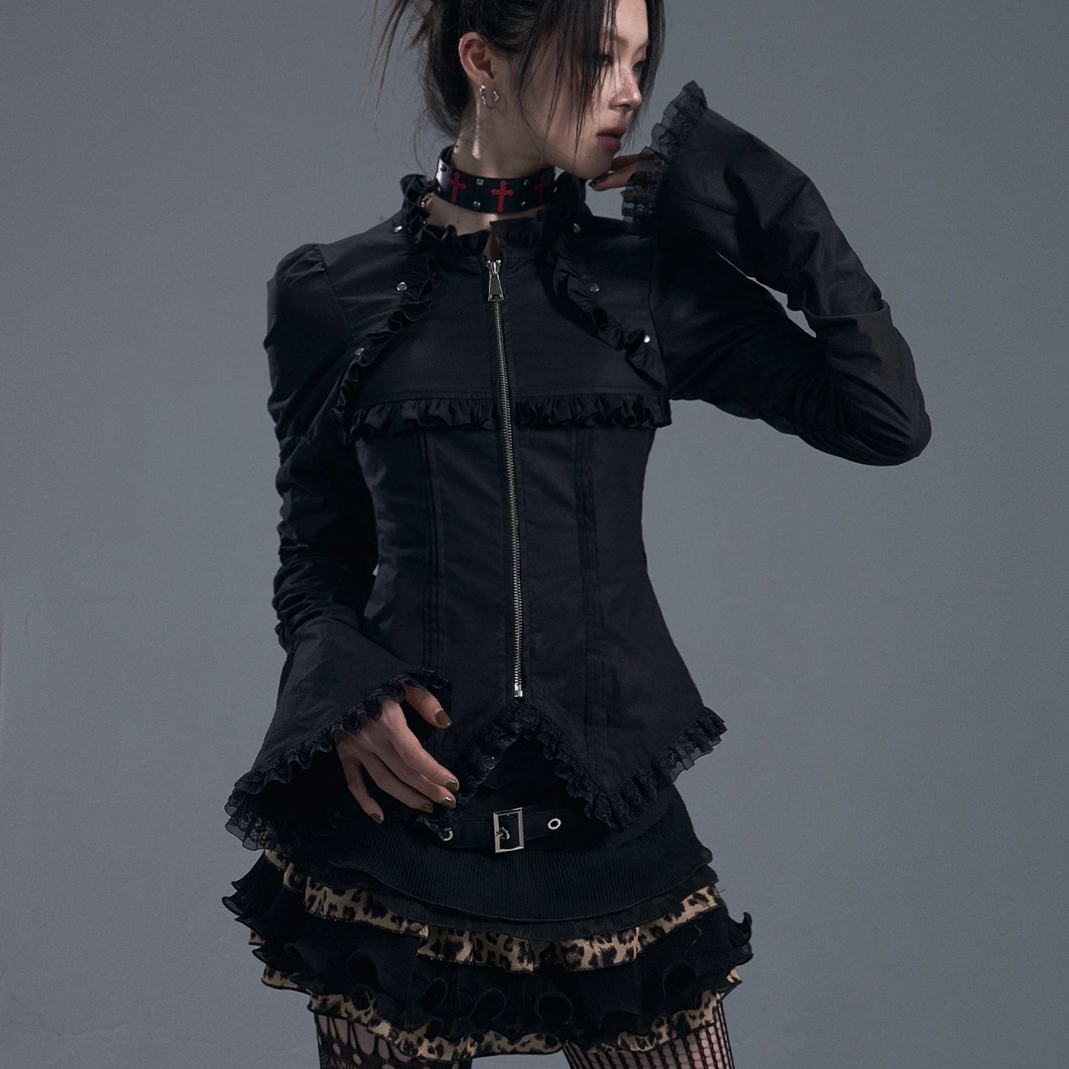Frustration_Garden_Dark_Gothic_Lace_Trim_Belted_Bell_Sleeve_Shirt_MISSTT