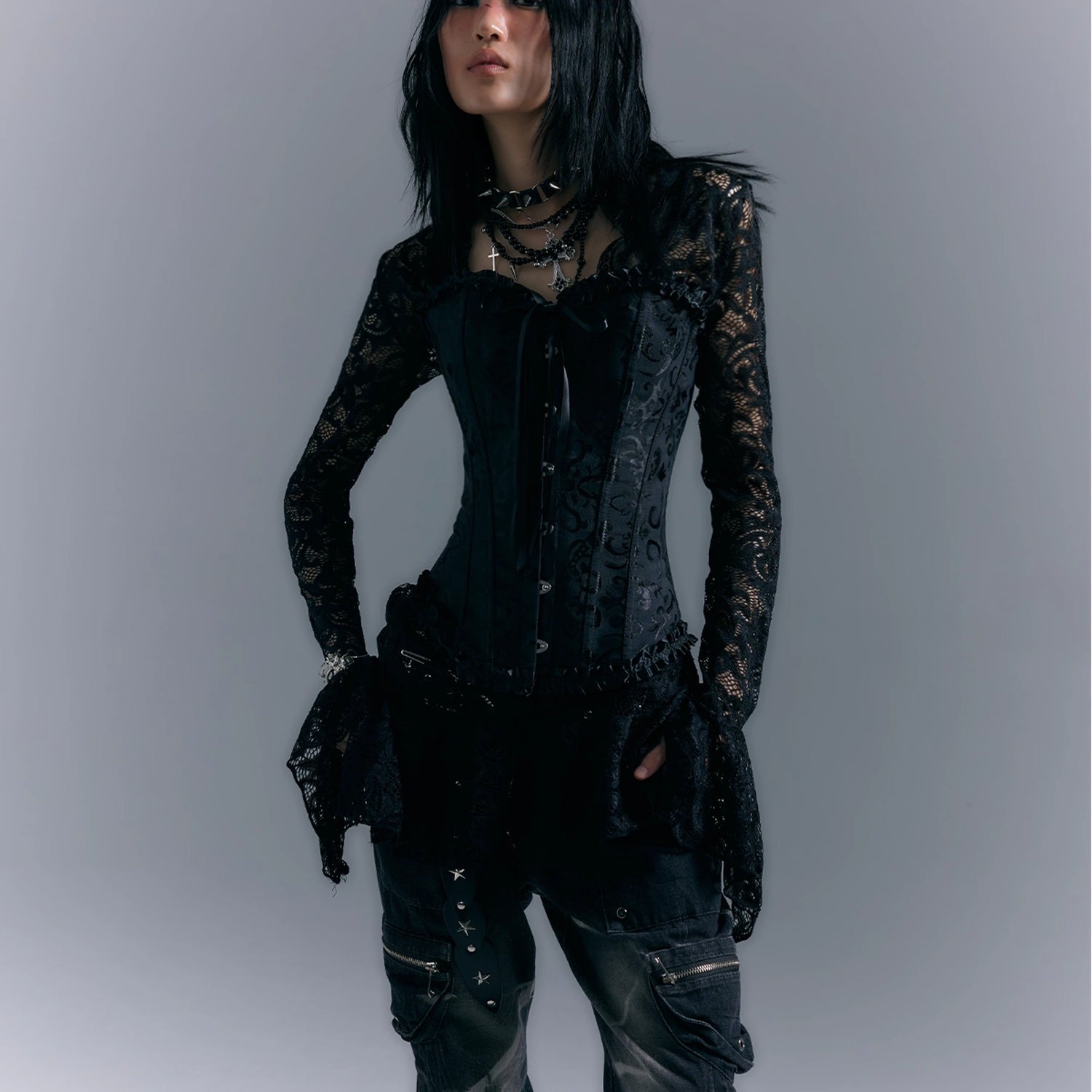 Frustration_Garden_Dark_Gothic_Punk_Lace_Up_Corset_Lace_Dress_Set_MISSTT