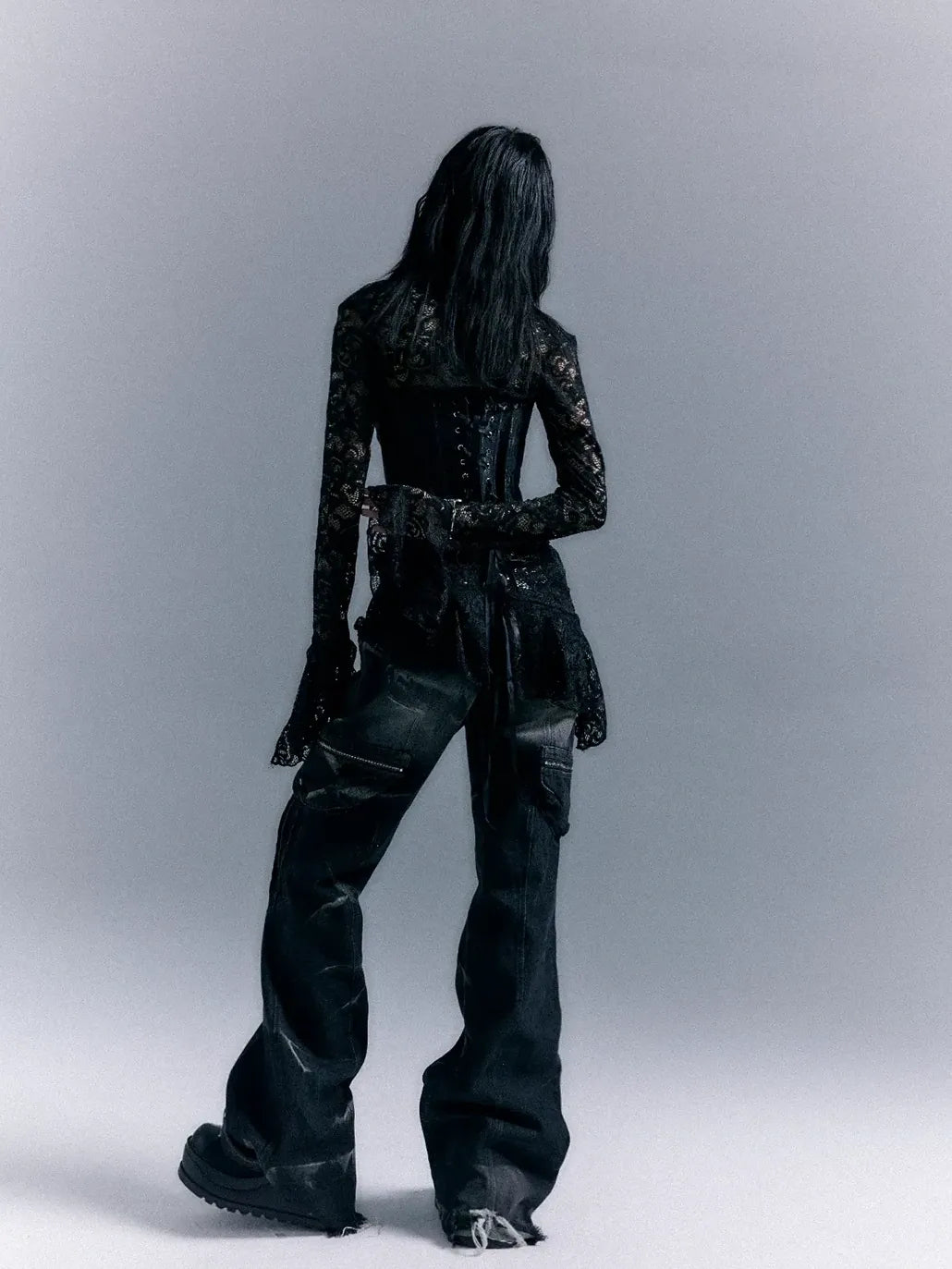 Frustration Garden Dark Gothic Punk Lace Up Corset Lace Dress Set