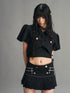 Frustration_Garden_Dark_Puff_Sleeve_Double_Breasted_Asymmetric_Hem_Women&