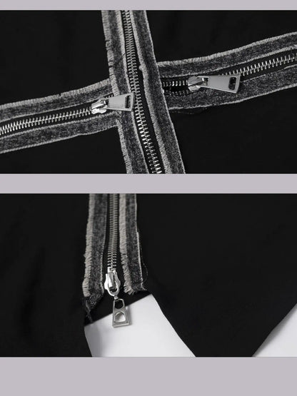 Frustration Garden Dark Punk Cross Hooded Knit Top