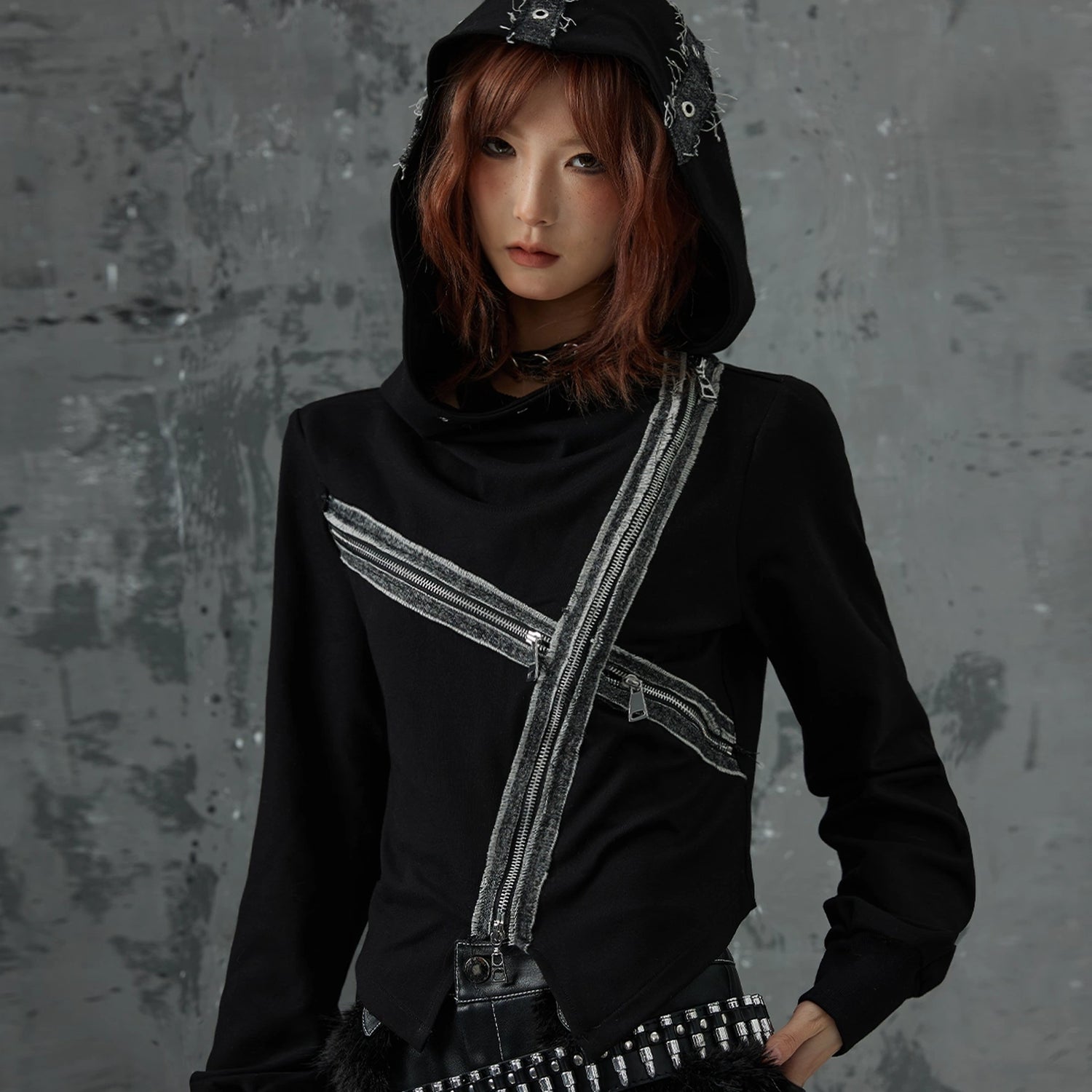 Frustration_Garden_Dark_Punk_Cross_Hooded_Knit_Top_MISSTT