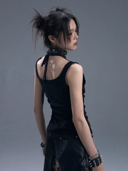 Frustration Garden Dark Punk Lace Layered Corset Knit Vest