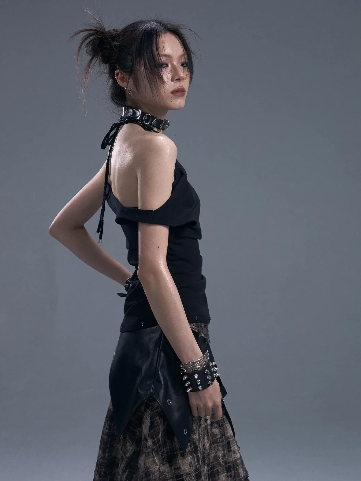 Frustration Garden Dark Punk Lace Layered Corset Knit Vest