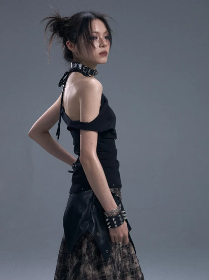 Frustration Garden Dark Punk Lace Layered Corset Knit Vest