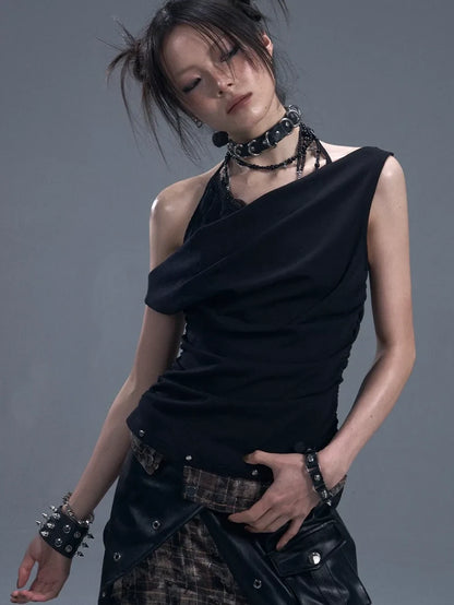Frustration Garden Dark Punk Lace Layered Corset Knit Vest