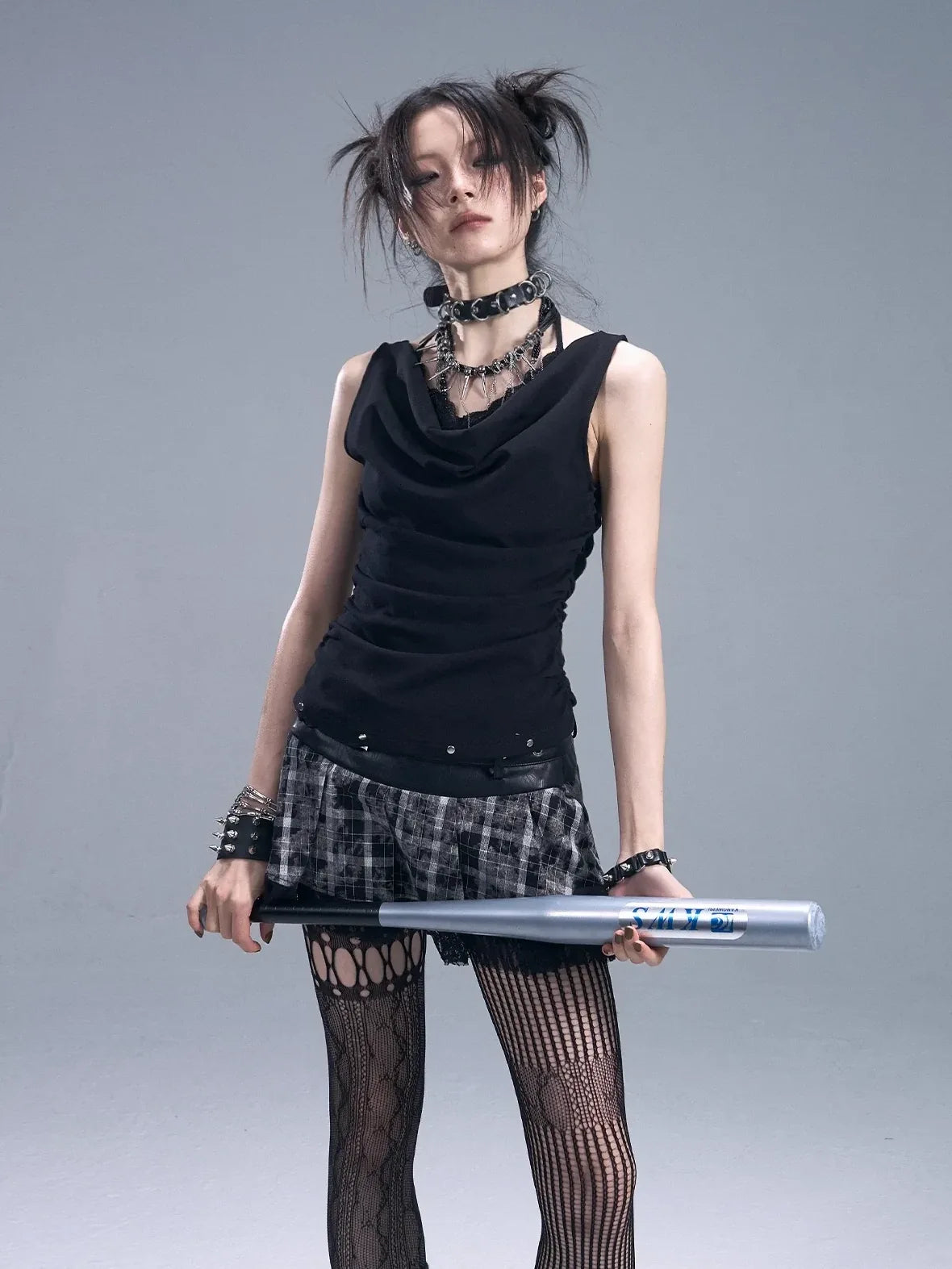 Frustration Garden Dark Punk Lace Layered Corset Knit Vest