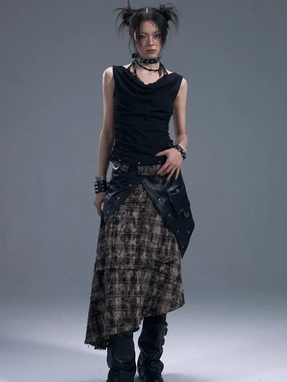 Frustration Garden Dark Punk Lace Layered Corset Knit Vest