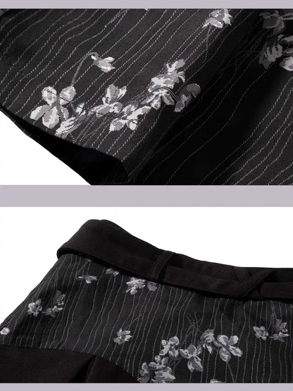 Deconstructed Punk A Line Skirt With Jacquard