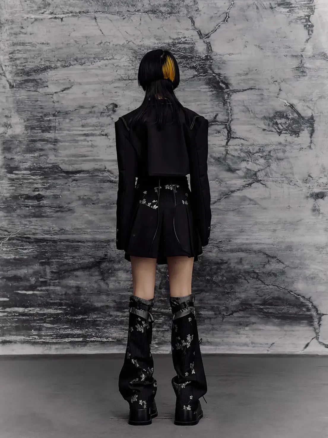 Frustration Garden Deconstructed Punk Corset Blazer V-neck T-shirt Long Sleeve