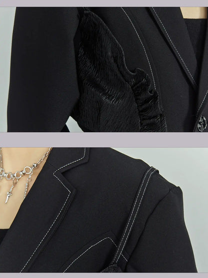 Frustration Garden Deconstructed Punk Corset Blazer V-neck T-shirt Long Sleeve