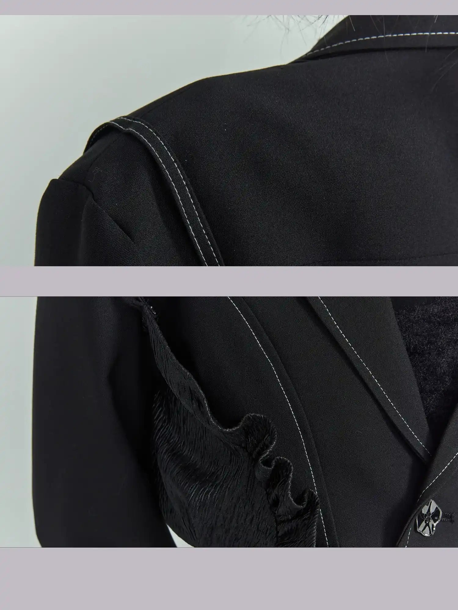 Frustration Garden Deconstructed Punk Corset Blazer V-neck T-shirt Long Sleeve