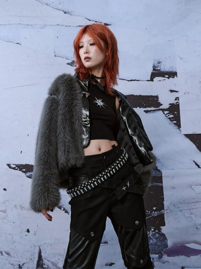 Frustration Garden Deconstructed Punk Fur Coat