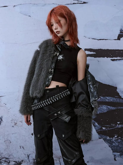Frustration Garden Deconstructed Punk Fur Coat