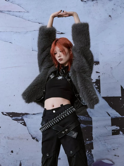 Frustration Garden Deconstructed Punk Fur Coat