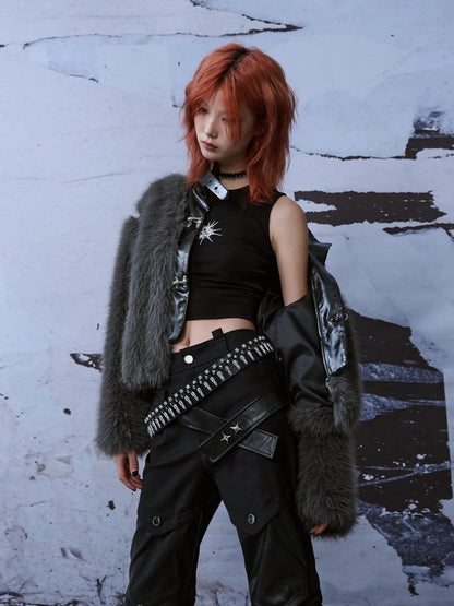 Frustration Garden Deconstructed Punk Fur Coat