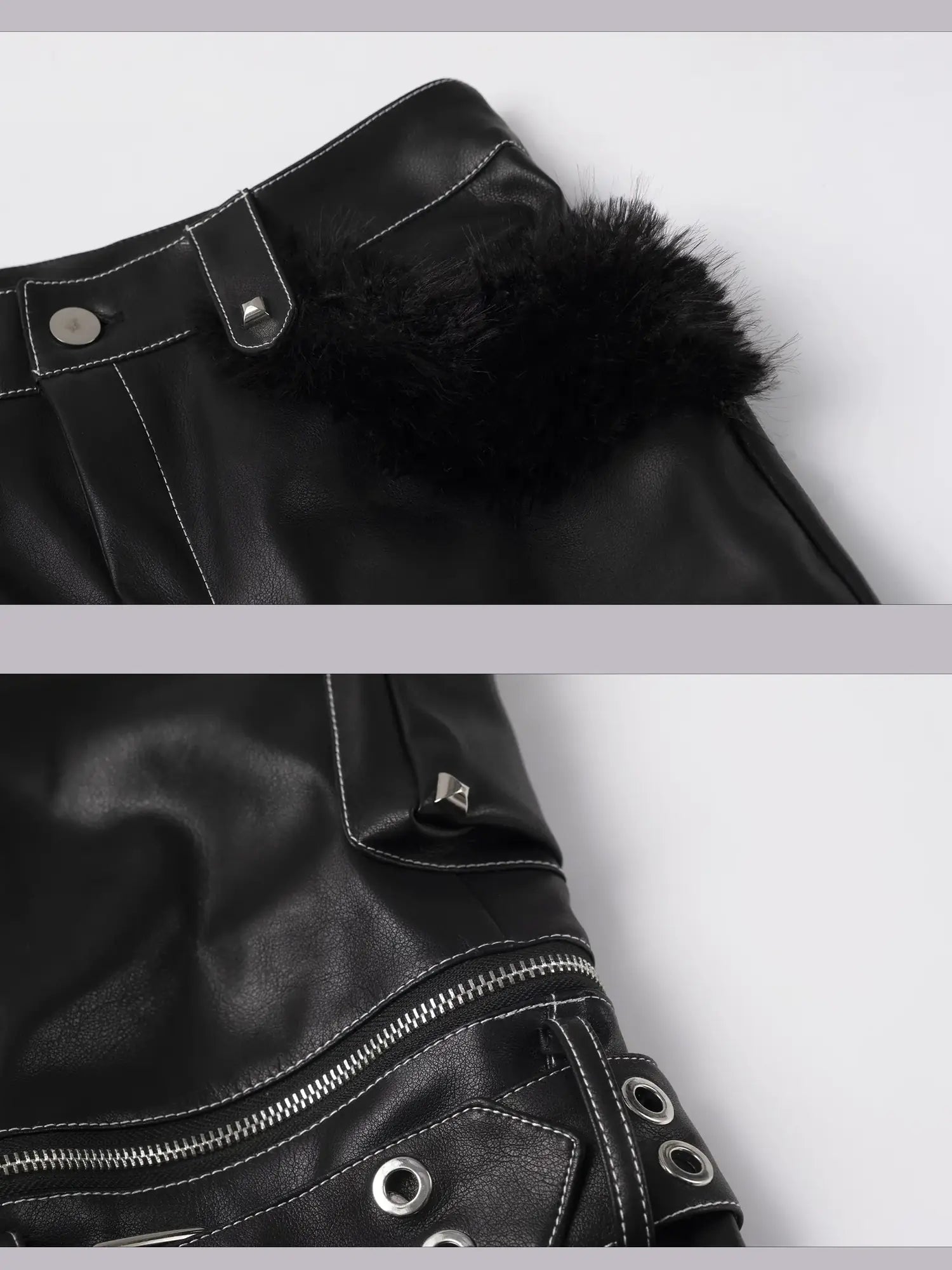 Frustration Garden Detachable Tri Section Punk Flared Leather Pants