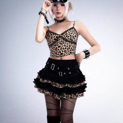 Frustration_Garden_Distressed_Floral_Leopard_Print_A_Line_Tiered_Skirt_MISSTT