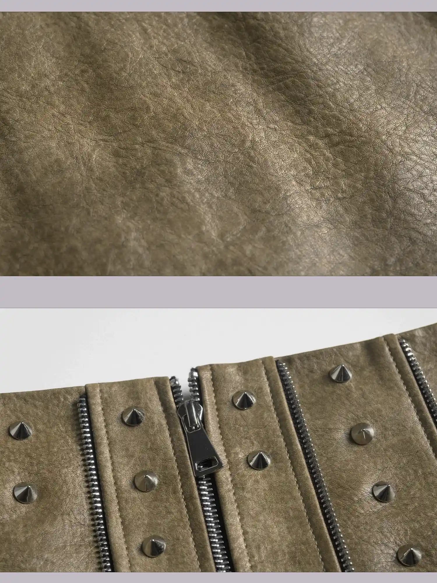 Frustration Garden Distressed Pu Leather Punk Mini Skirt