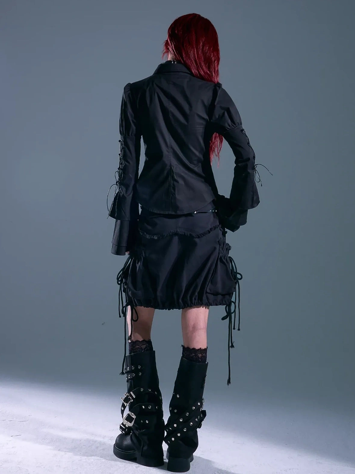 Frustration Garden Gothic Laced Bubble Sleeve Corset Shirt