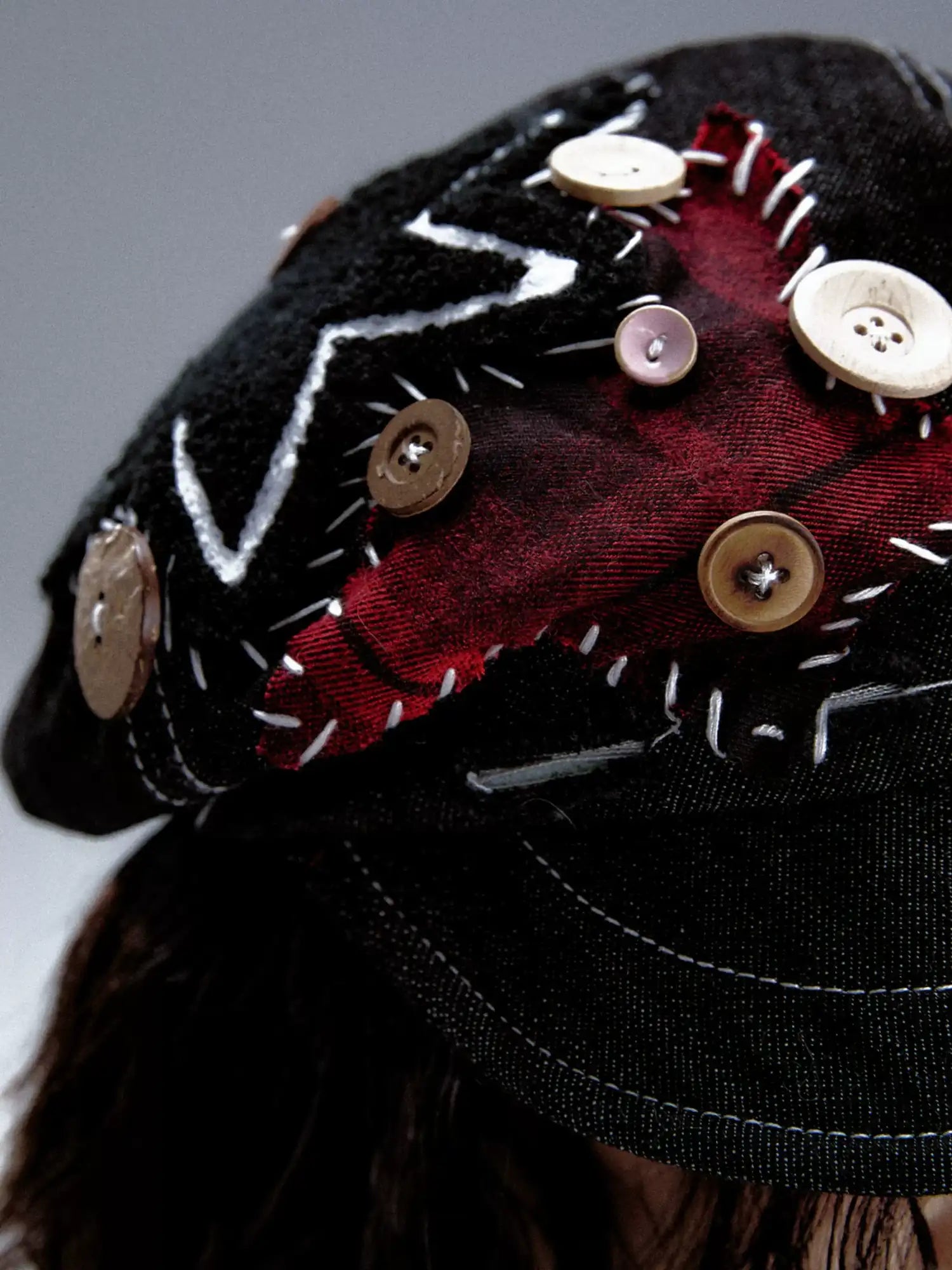 Frustration Garden Handmade Denim Punk Star Beret