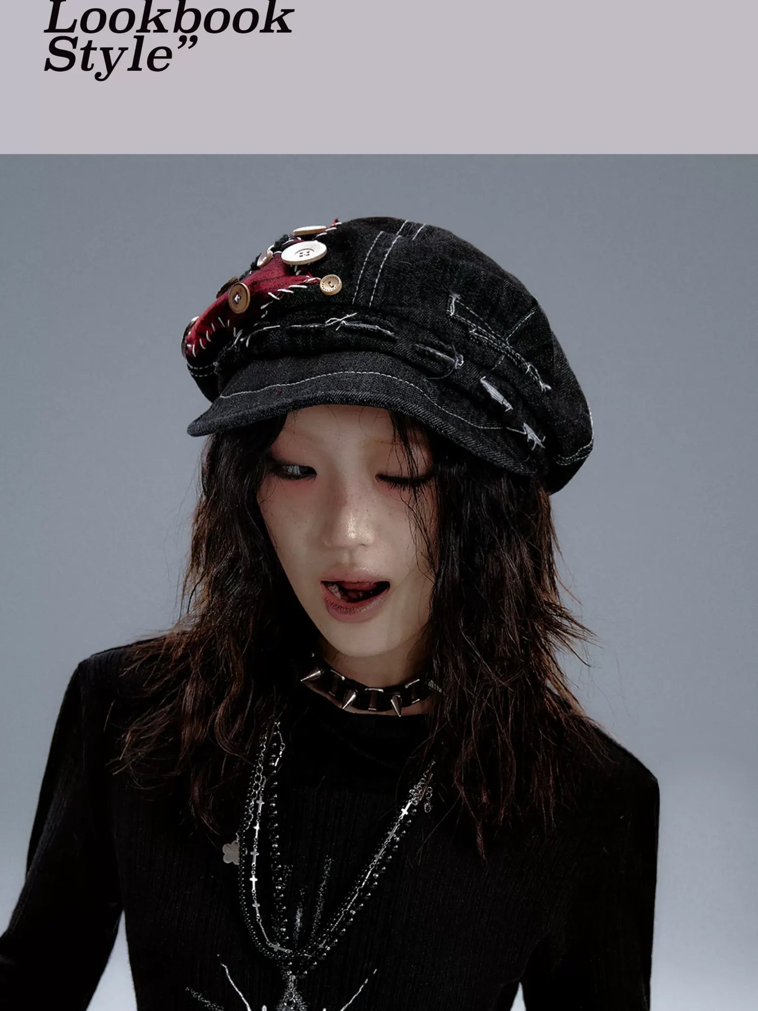 Frustration Garden Handmade Denim Punk Star Beret