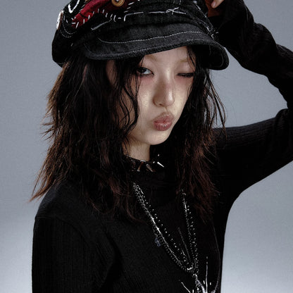 Frustration_Garden_Handmade_Denim_Punk_Star_Beret_MISSTT