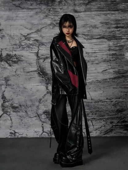 Heavy Distressed Punk Cracked Leather Jacket