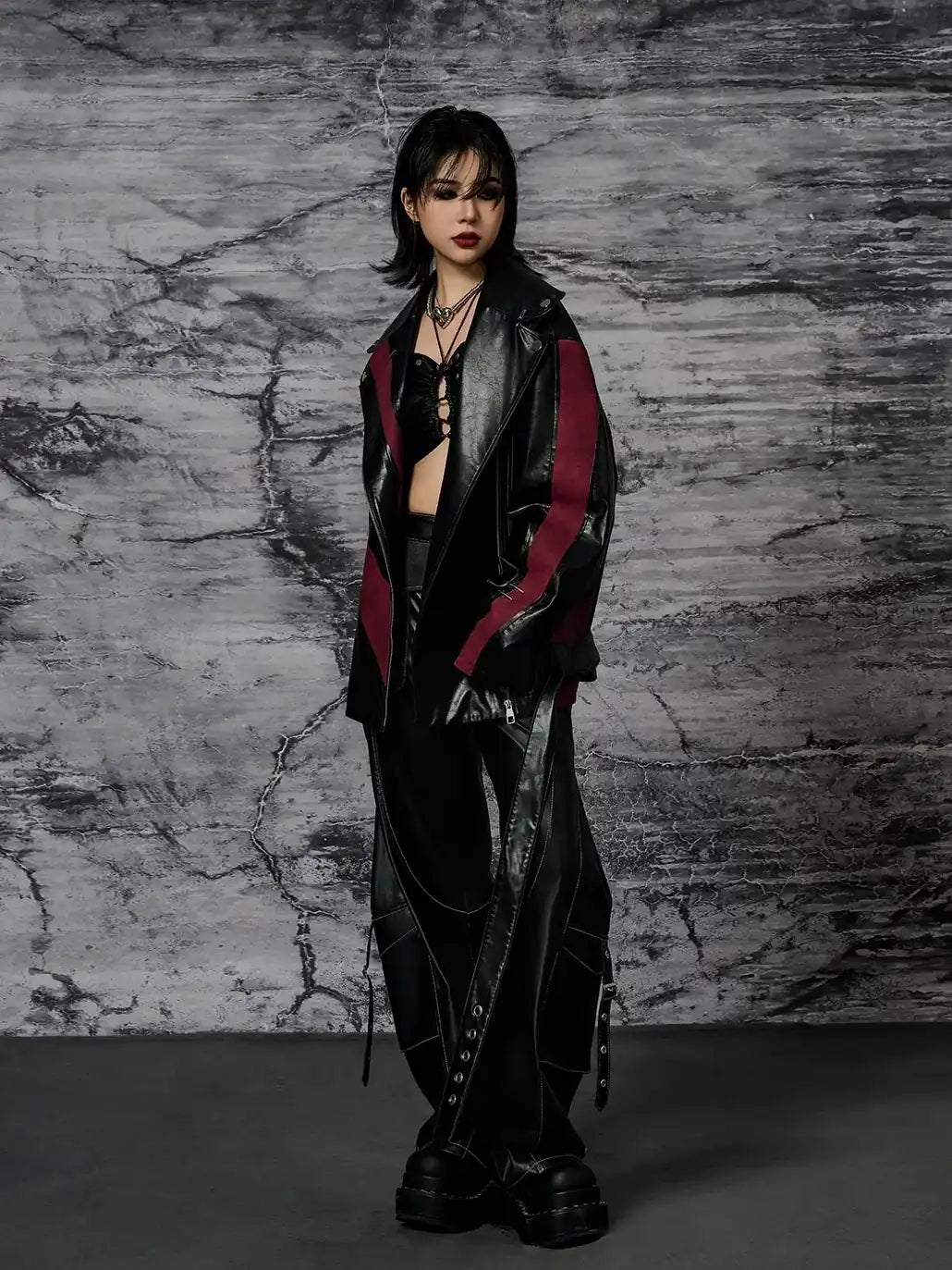 Heavy Distressed Punk Cracked Leather Jacket